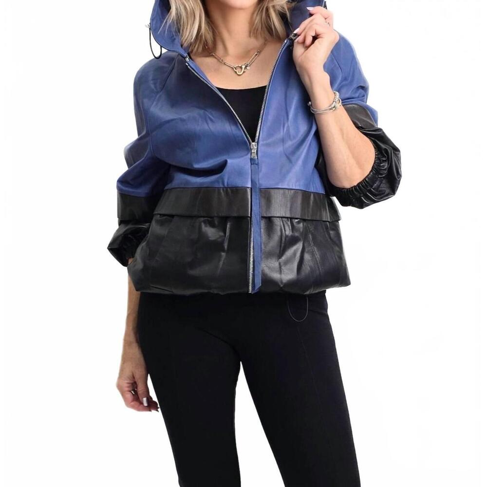 NEW BLU ICE fontana hoody jacket in blue/ black